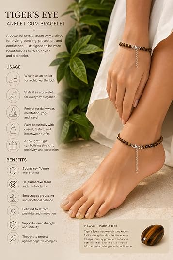 Tiger's Eye 4mm Anklets