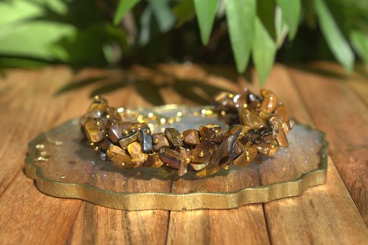 Women's Tiger's Eye Chips with Free Selenite Tumble