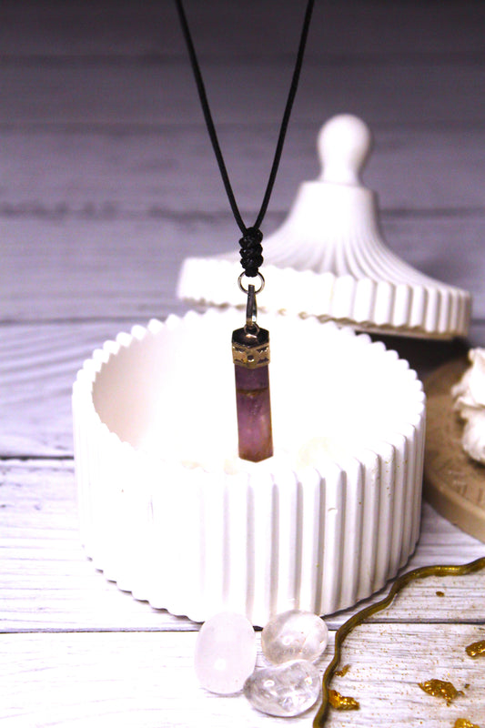 Amethyst Point Pendant with Free Selenite Tumble