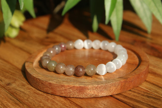 Selenite + Sunstone - The High Vibe Confidence Bracelet