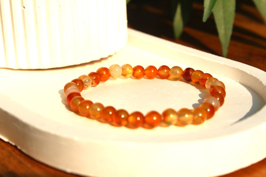 Carnelian Bracelet with Free Selenite Tumble