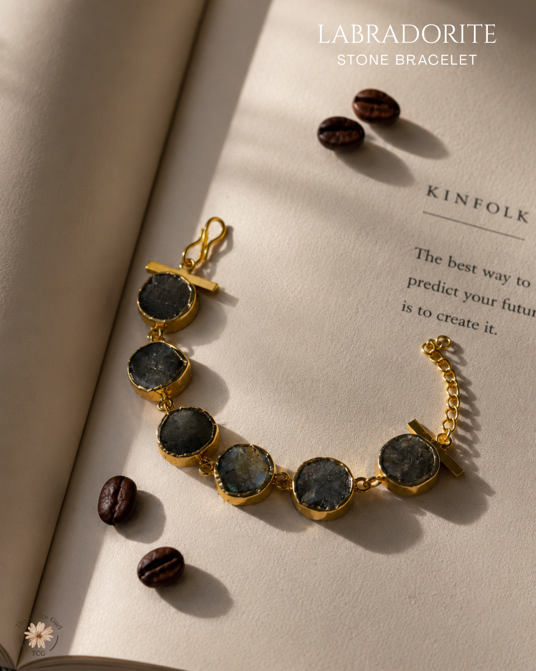 Labradorite Stone Bracelet- Golden Collection