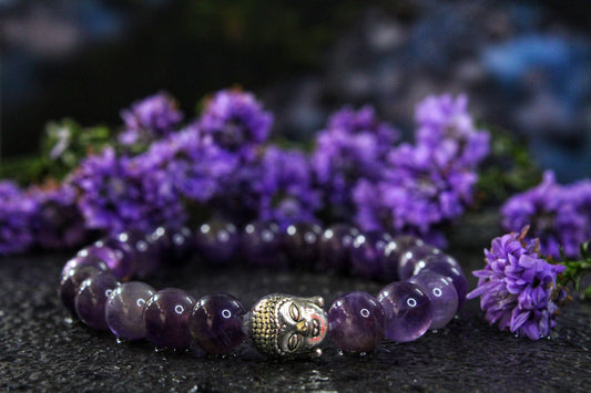 Amethyst Bracelet with free Selenite Tumble