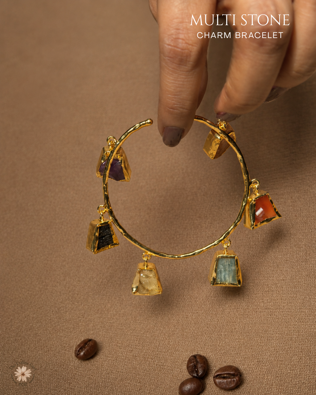 Multi Stone Charm Bracelet- Golden Collection