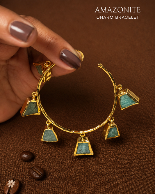 Amazonite Charm Bracelet- Golden Collection