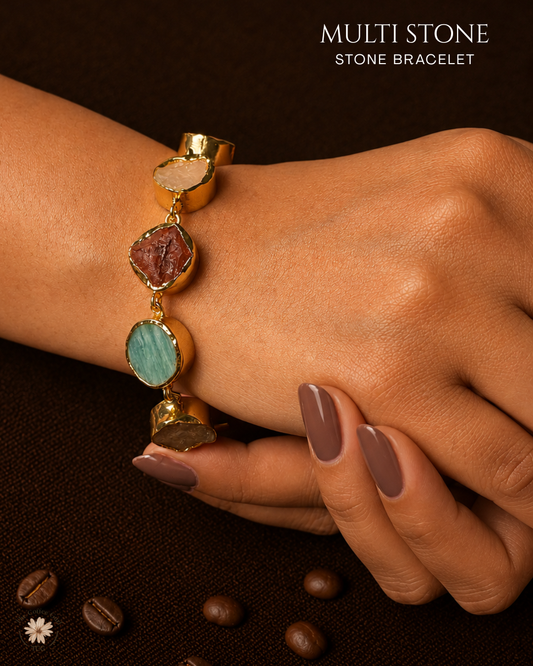 Multi Stone Bracelet- Golden Collection