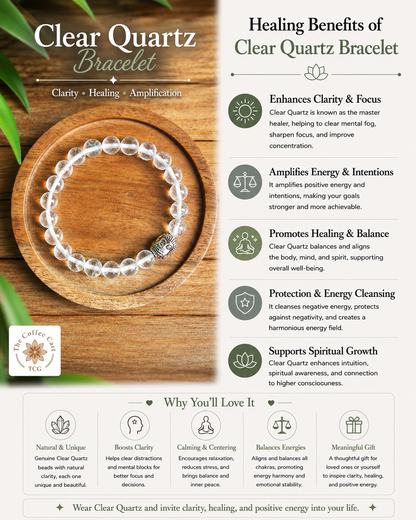 Clear Quarts Bracelet with Free Selenite Tumble
