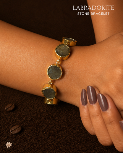 Labradorite Stone Bracelet- Golden Collection