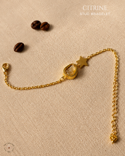 Citrine Stud Bracelet- Golden Collection