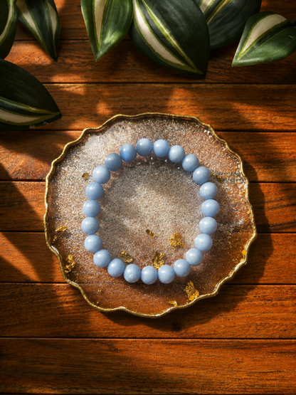 Angelite Bracelet with Free Selenite Tumble