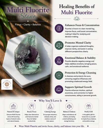 Woman's Multi Fluorite Chips Bracelet with Free Selenite Tumble