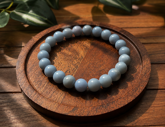 Angelite Bracelet with Free Selenite Tumble