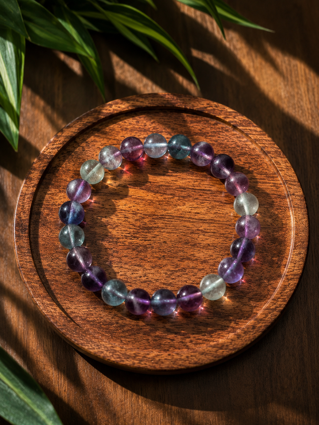 Multi Fluorite Bracelet with free Selenite Tumble