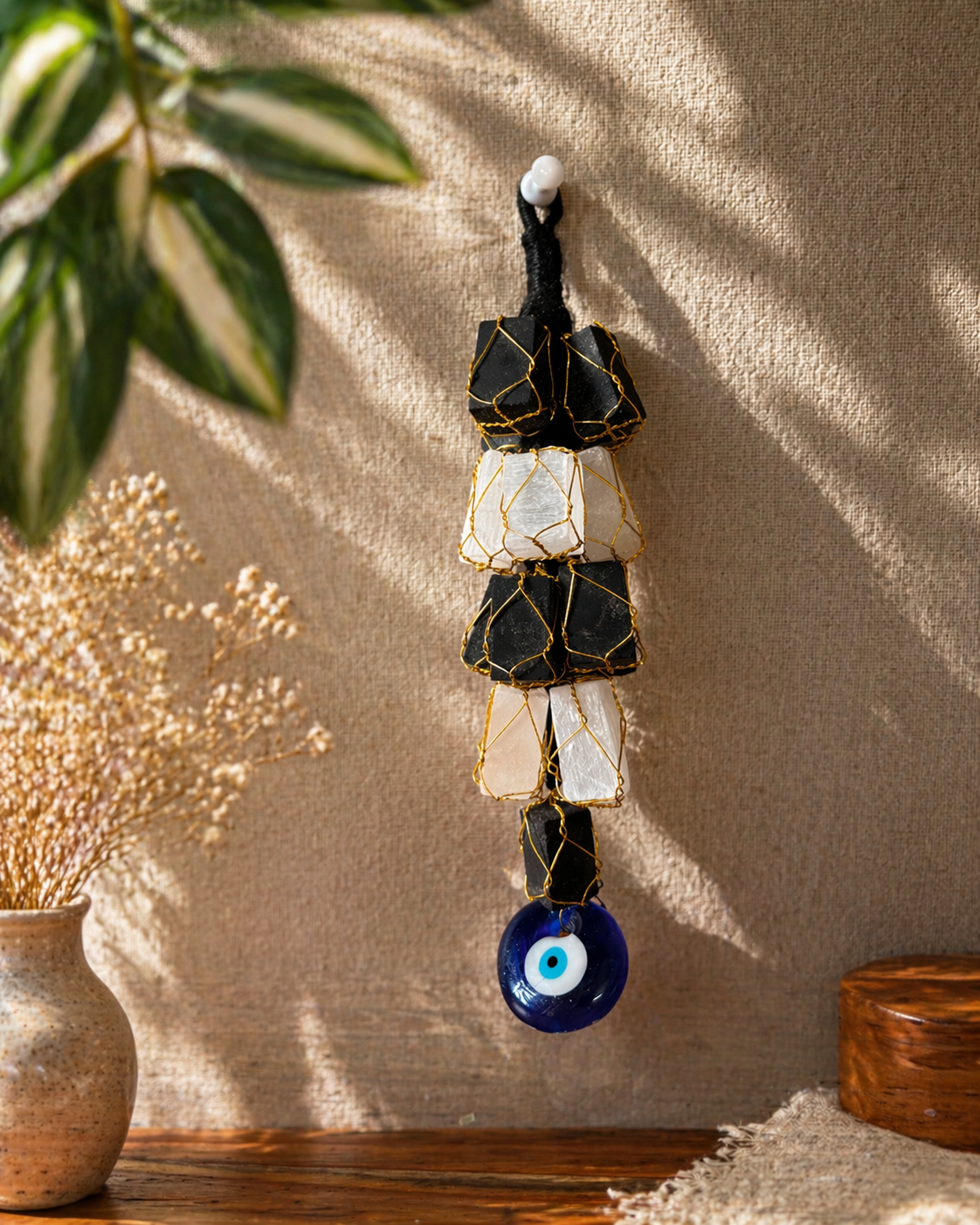Selenite & Black Tourmaline Door Hangers