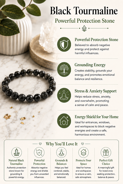 Black Tourmaline with Free Selenite Tumble