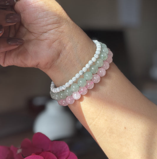 Elara Bracelet Stack with free Selenite Tumble