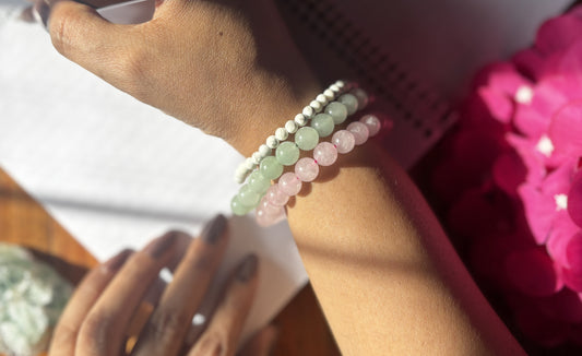 Elara Bracelet Stack with free Selenite Tumble