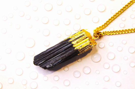 Tourmaline Raw Stone Gold with Free Selenite Tumble
