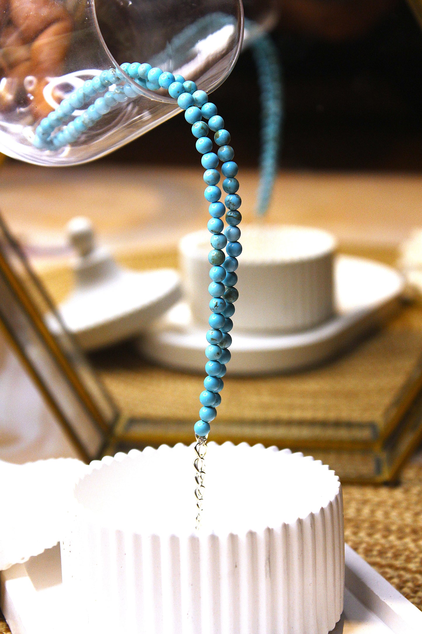Turquoise 4mm Anklets