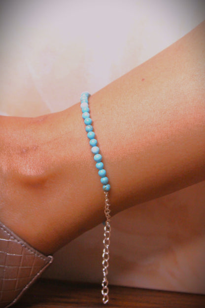 Turquoise 4mm Anklets