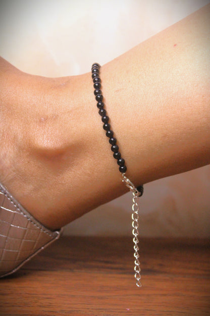 Black Tourmaline 4 mm Anklets