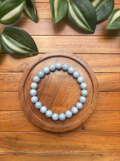 Angelite Bracelet with Free Selenite Tumble