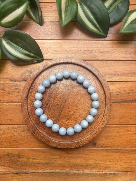 Angelite Bracelet with Free Selenite Tumble