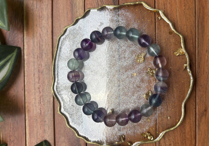 Multi Fluorite Bracelet with free Selenite Tumble