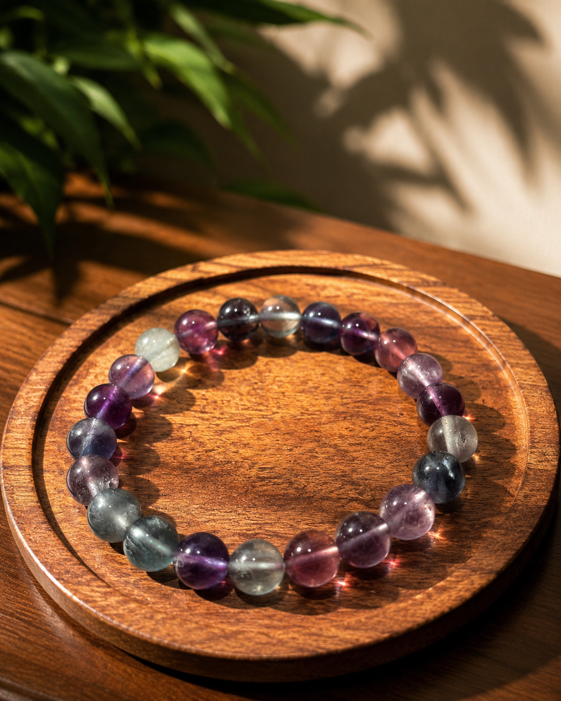 Multi Fluorite Bracelet with free Selenite Tumble
