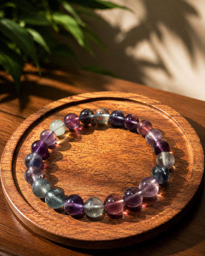 Multi Fluorite Bracelet with free Selenite Tumble