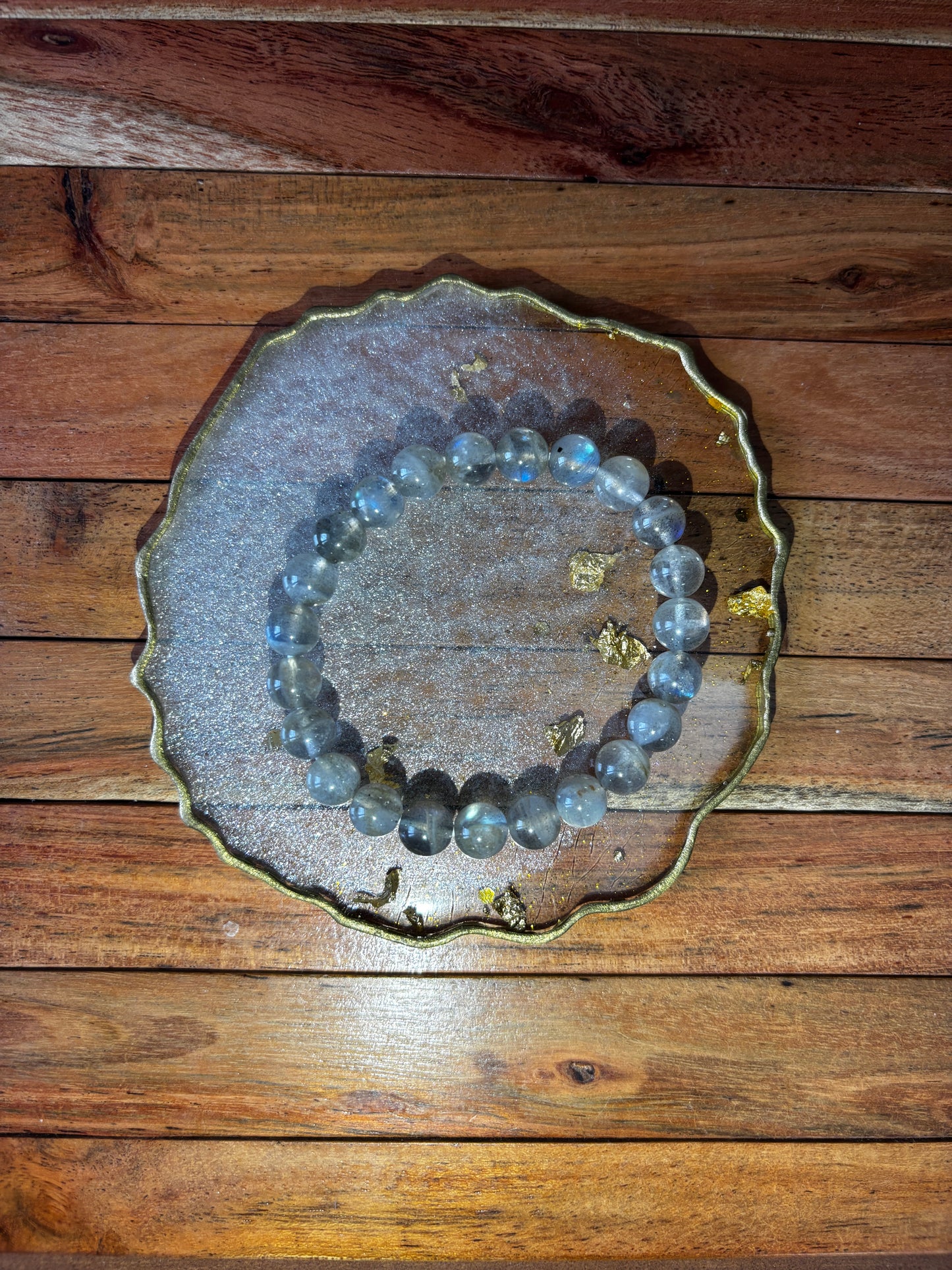 AAA Labradorite Bracelet with Free Selenite Tumble