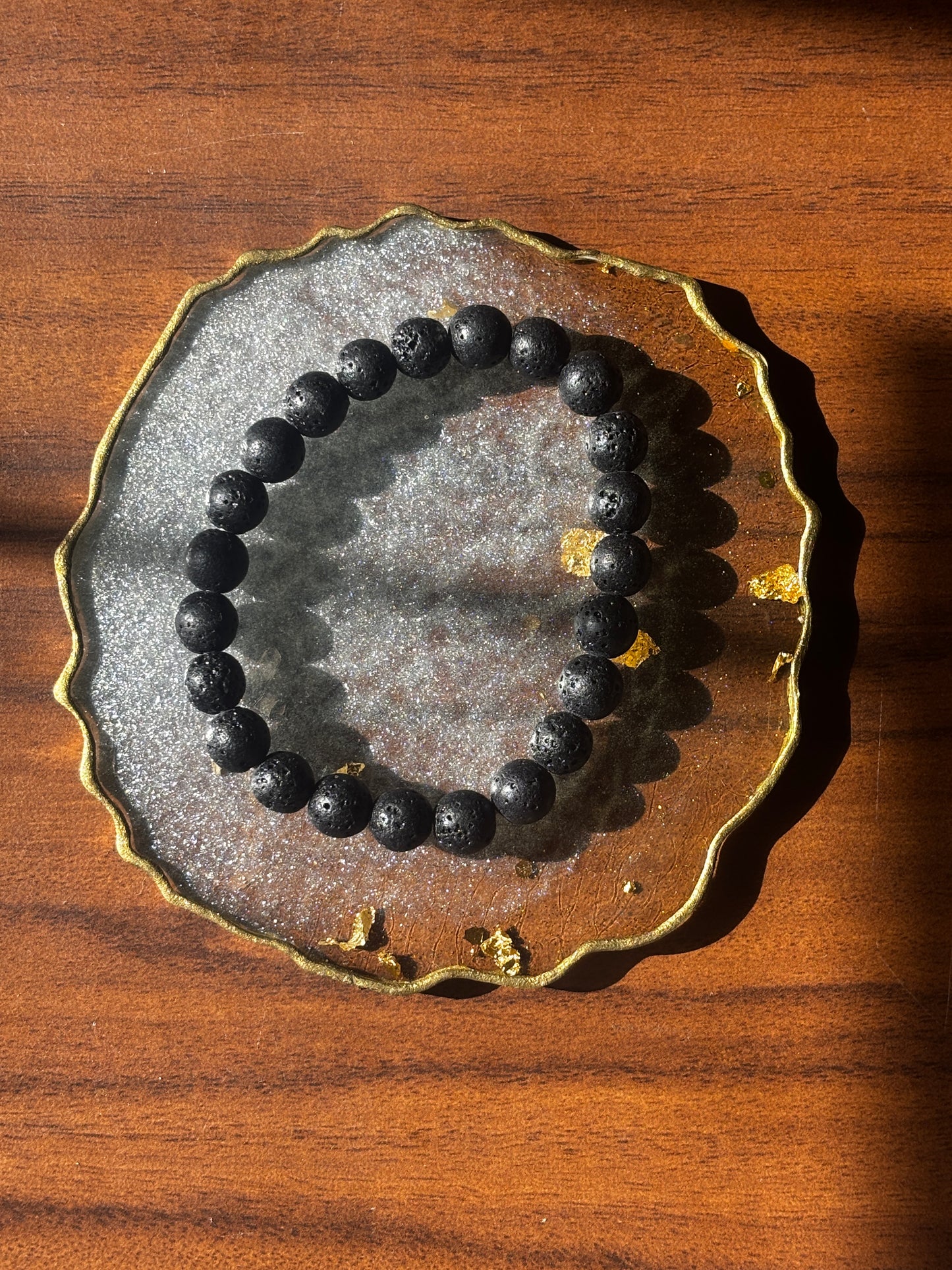 Lava Bracelet with free Selenite Tumble