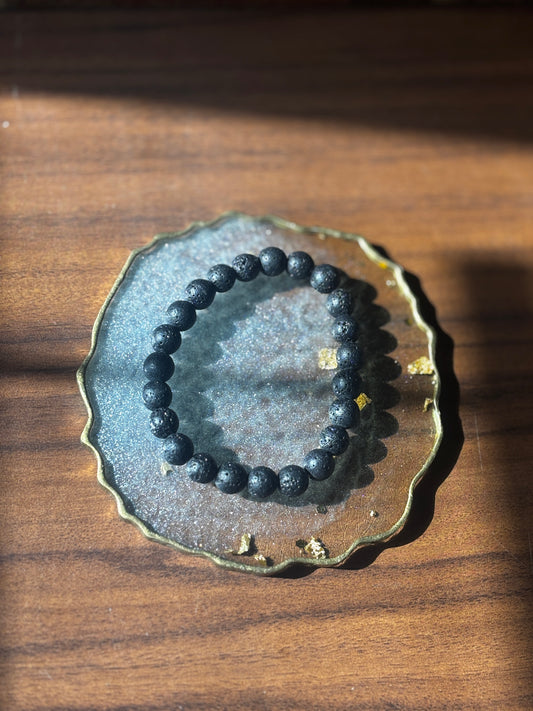 Lava Bracelet with free Selenite Tumble