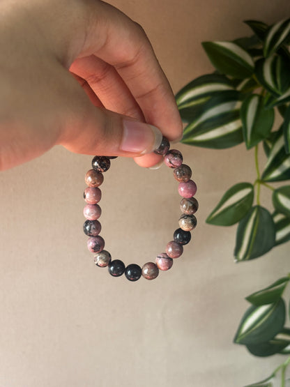 Rhodonite Bracelet with free Selenite Tumble