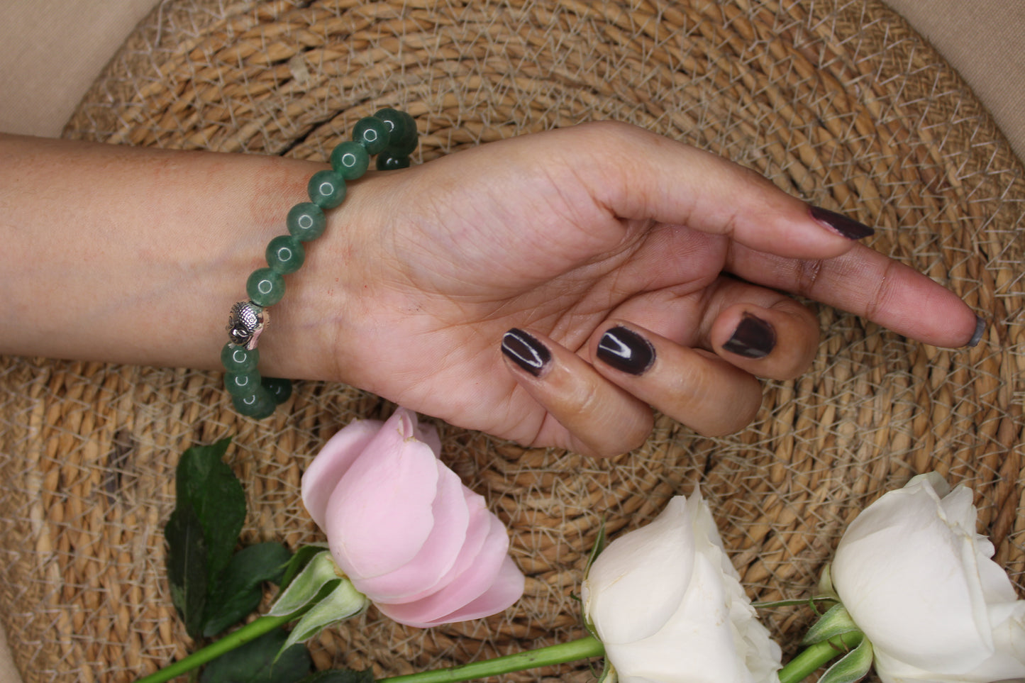 Green Aventurine Bracelet with free Selenite Tumble