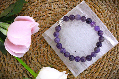 Amethyst Bracelet with free Selenite Tumble