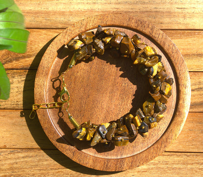 Women's Tiger's Eye Chips with Free Selenite Tumble