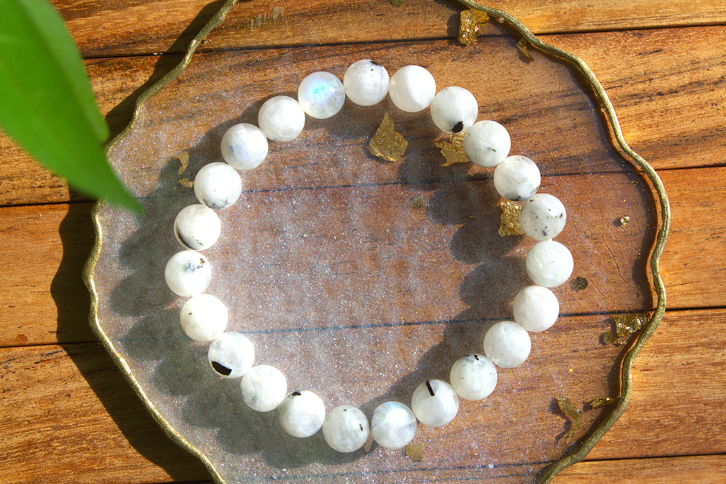 Moon Stone Bracelet with free Selenite Tumble