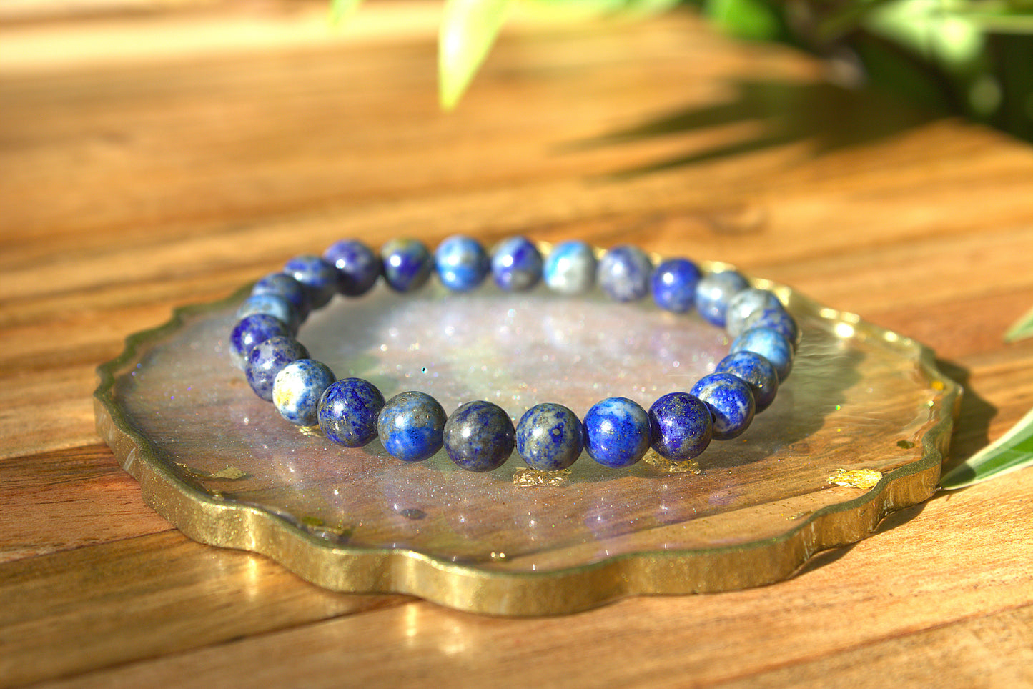 Lapis Lazuli Bracelet with Free Selenite Tumble