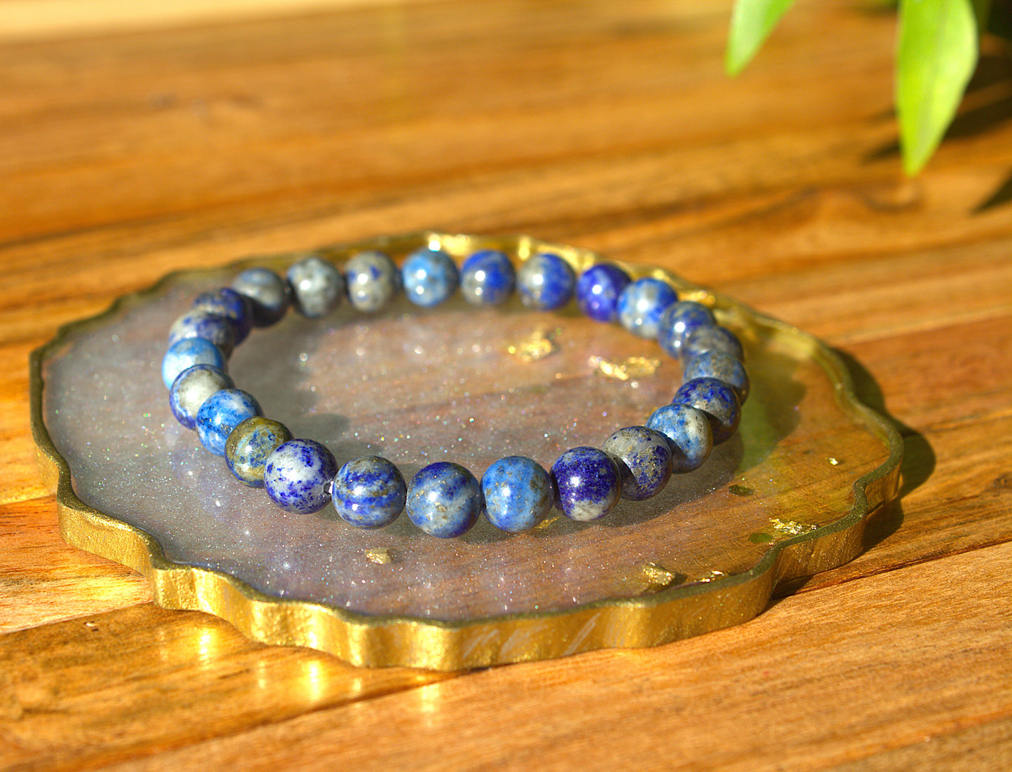 Lapis Lazuli Bracelet with Free Selenite Tumble