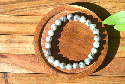 Kiwi Jasper Bracelet with Free Selenite Tumble