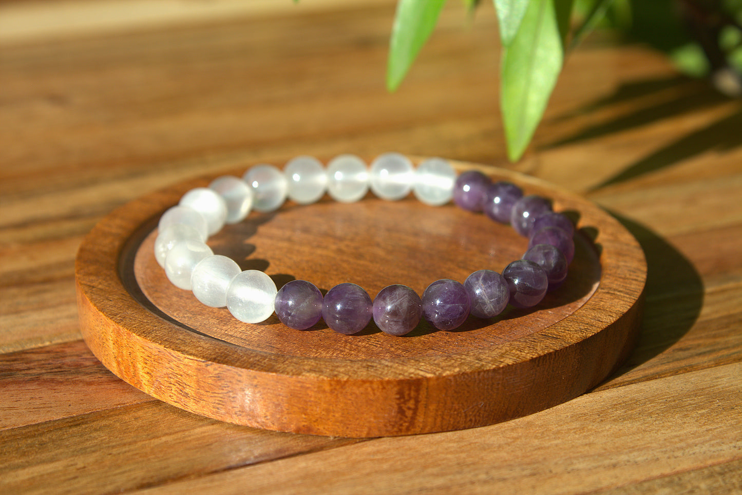 Selenite + Amethyst - Serenity Bracelet