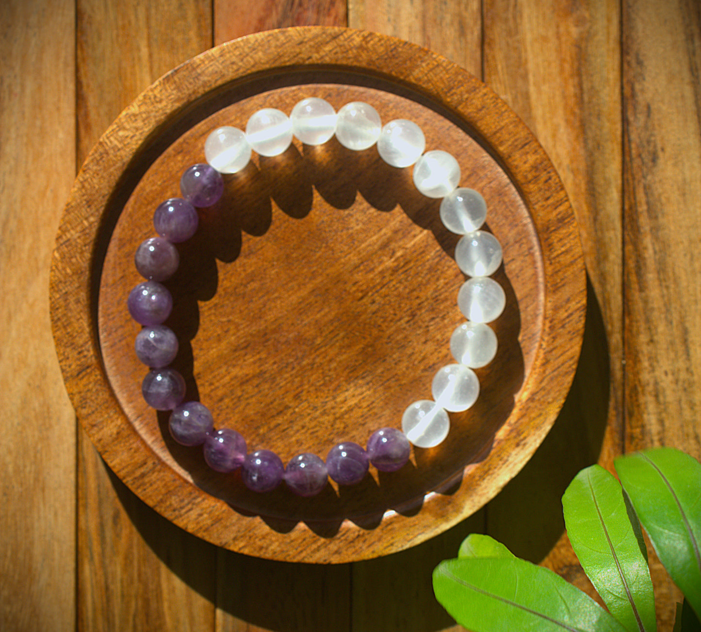 Selenite + Amethyst - Serenity Bracelet