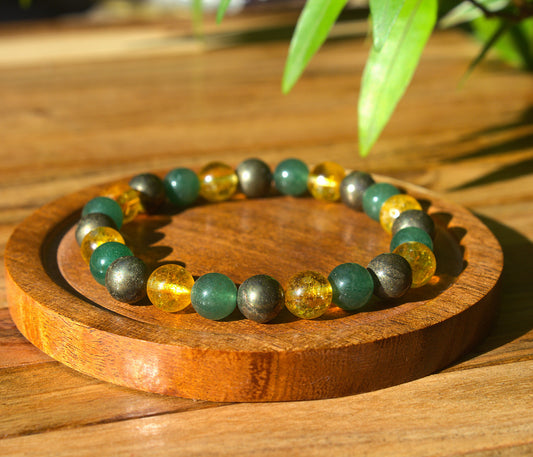 Green Aventurine + Pyrite + Citrine - The Powerhouse Wealth Bracelet