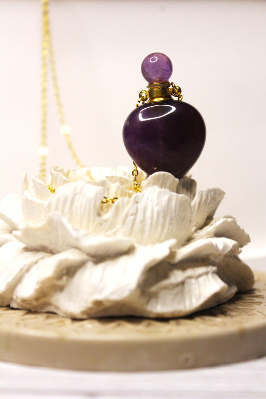 Amethyst Perfume Bottle Pendant
