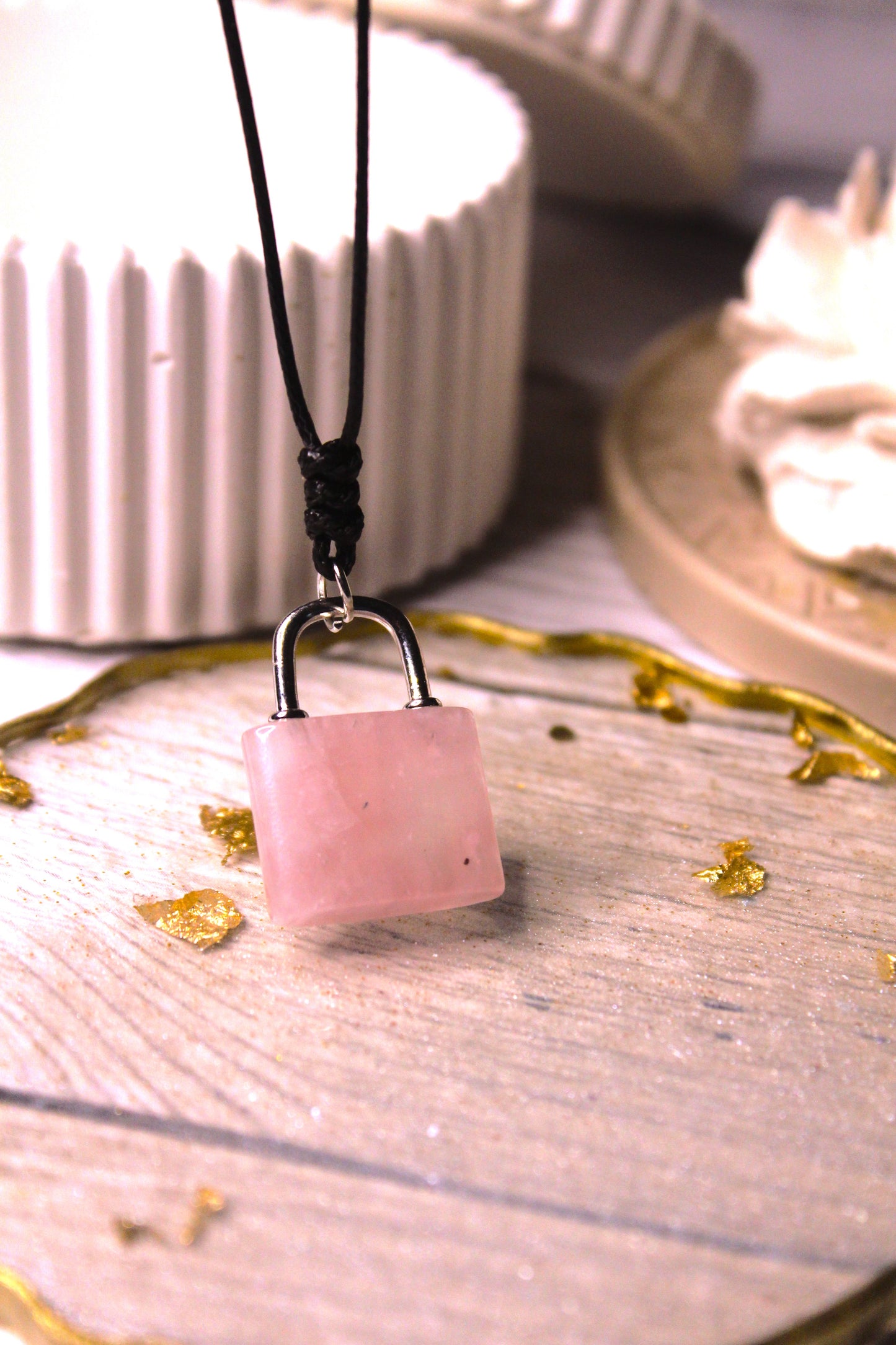 Rose Quarts Lock Pendant