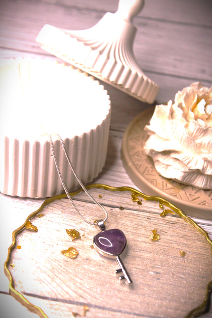 Amethyst Key Pendant