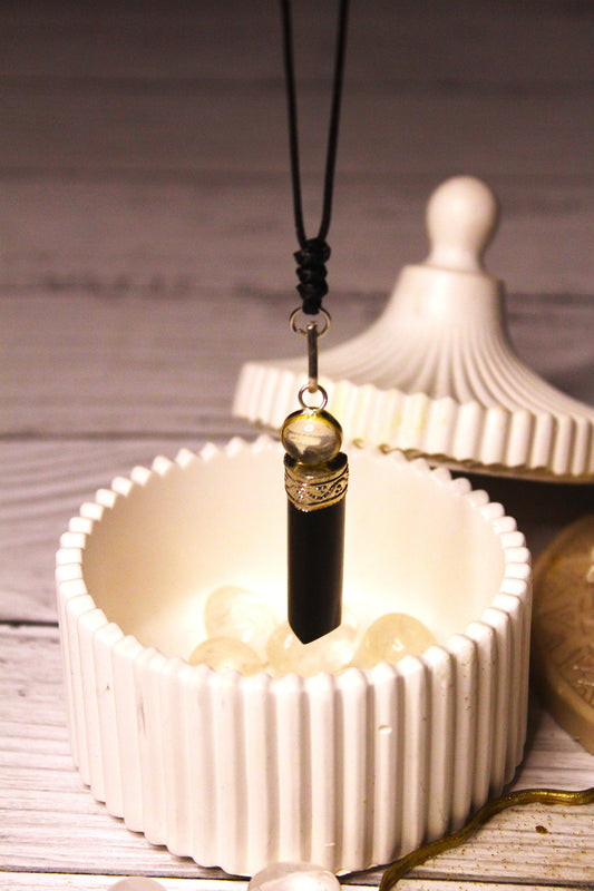 Black Tourmaline 2 pcs Pendant with Free Selenite Tumble