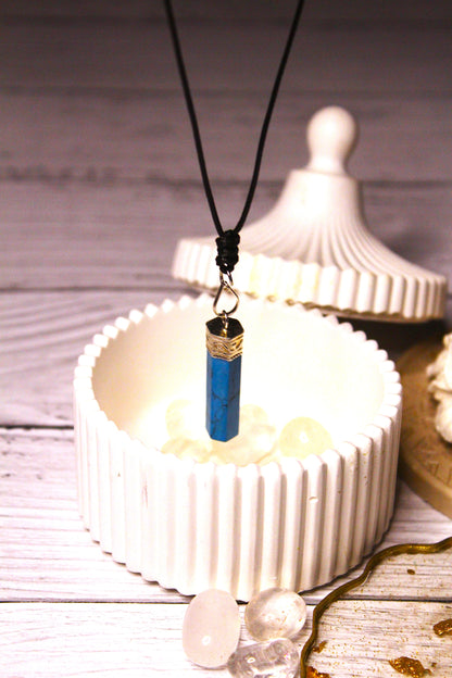 Turquoise Point Pendant with Free Selenite Tumble