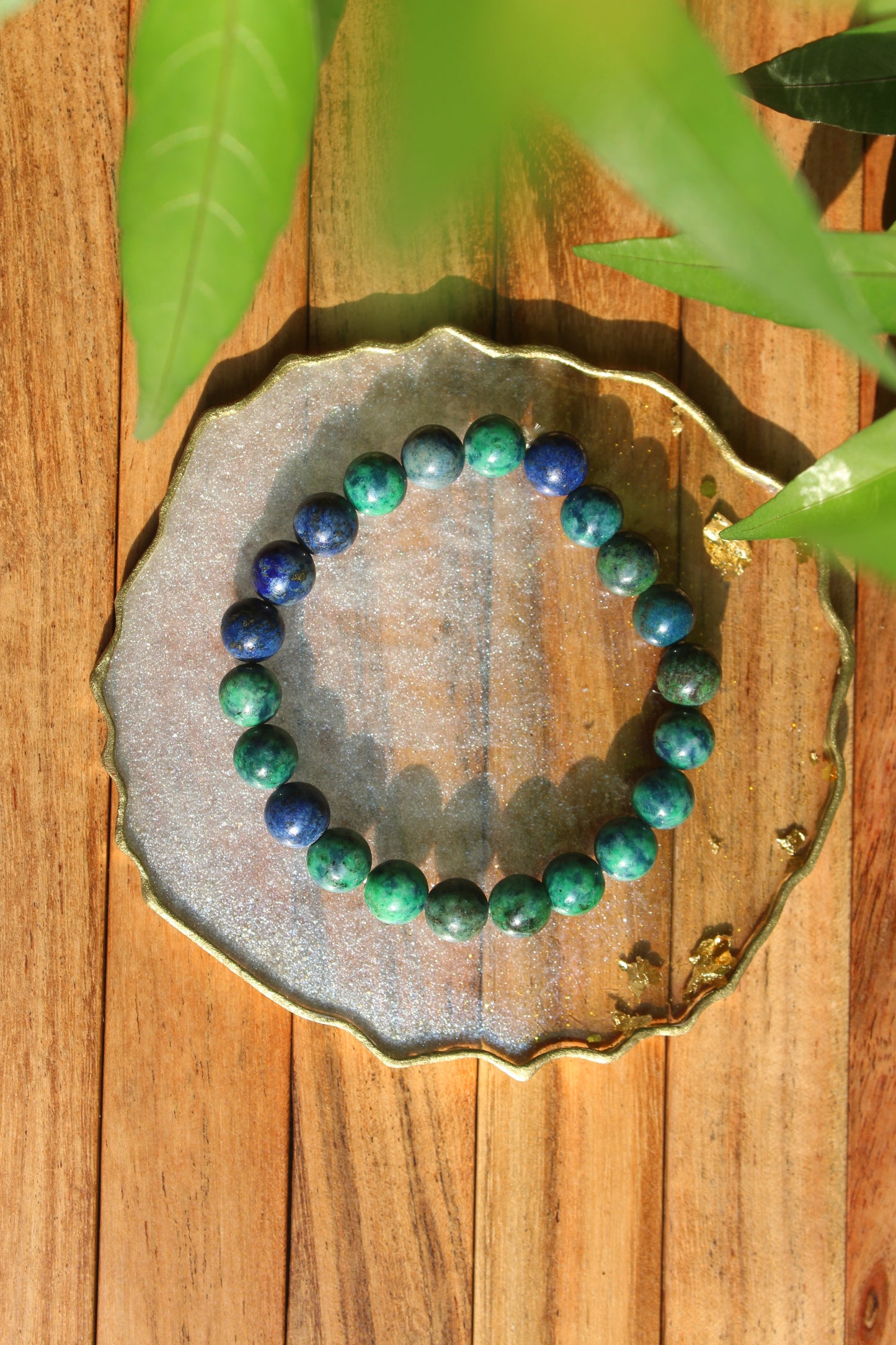 Azurite Bracelet with Free Selenite Tumble